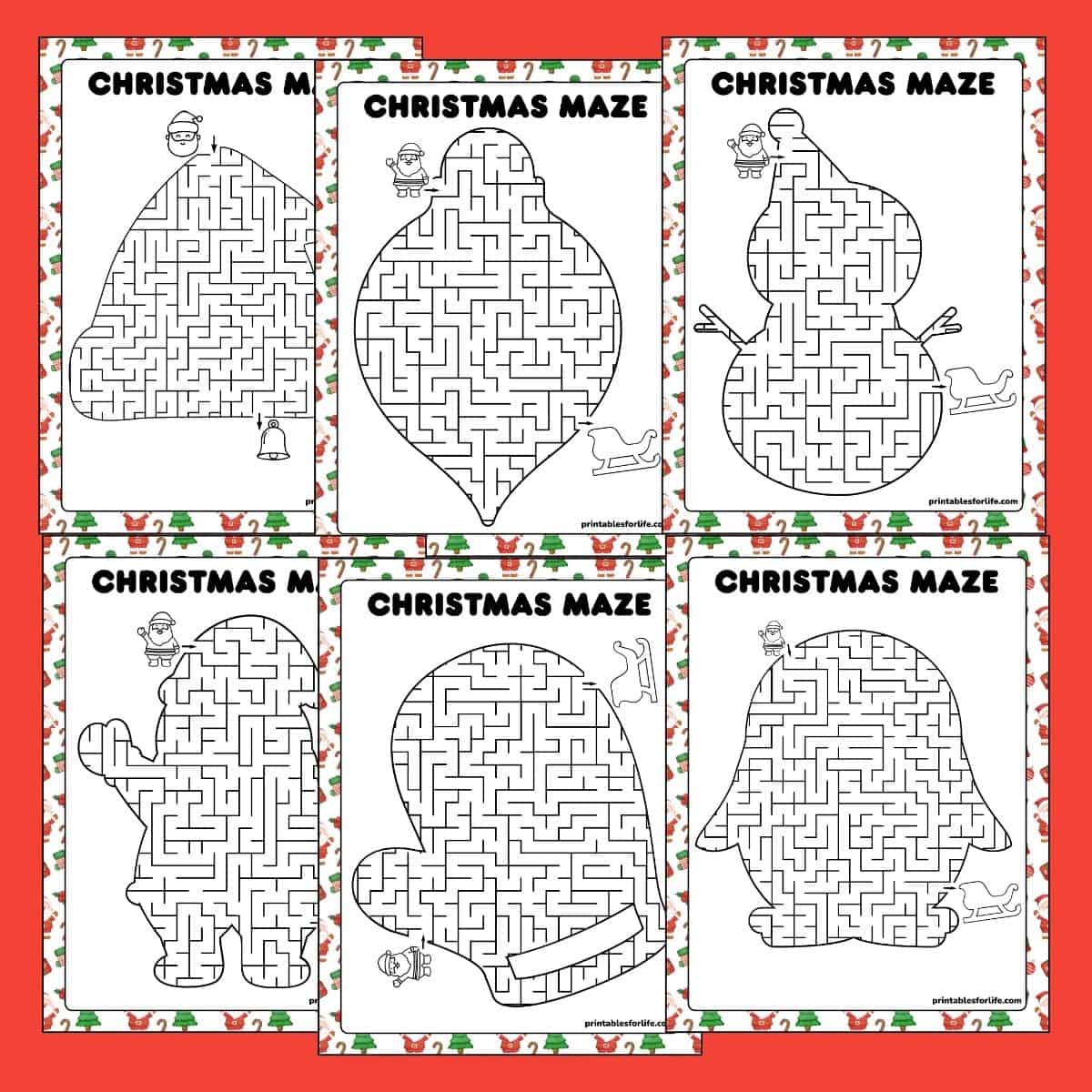 7 free printable christmas mazes for kids